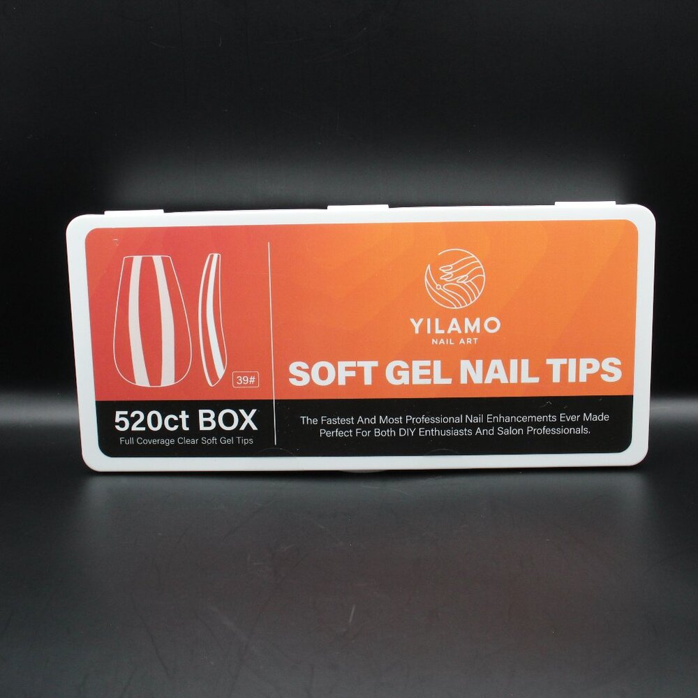 520ct Soft Jell Medium Length Square Nails/13 Sizes